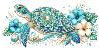 Mandala Sea Turtle | UV DTF Wrap for Cups | Ready to Apply Permanent