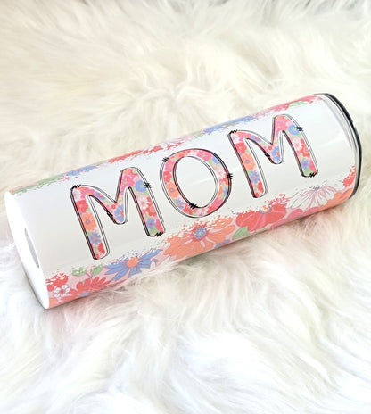 Mom Daisy 20oz Tumbler | Floral Insulated Stainless Steel Travel Cup