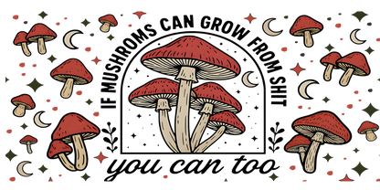 Mushrooms & Shit | UV DTF Wrap for Cups | Ready to Apply Permanent