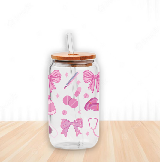 Nurse Bows | UV DTF Wrap for Cups | Ready to Apply Permanent