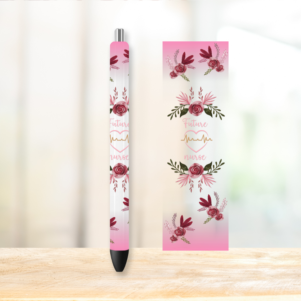 Nursing UVDTF Pen Wrap 1.5" x 4.75" | UV DTF Wrap for Pens | Ready to Apply Permanent