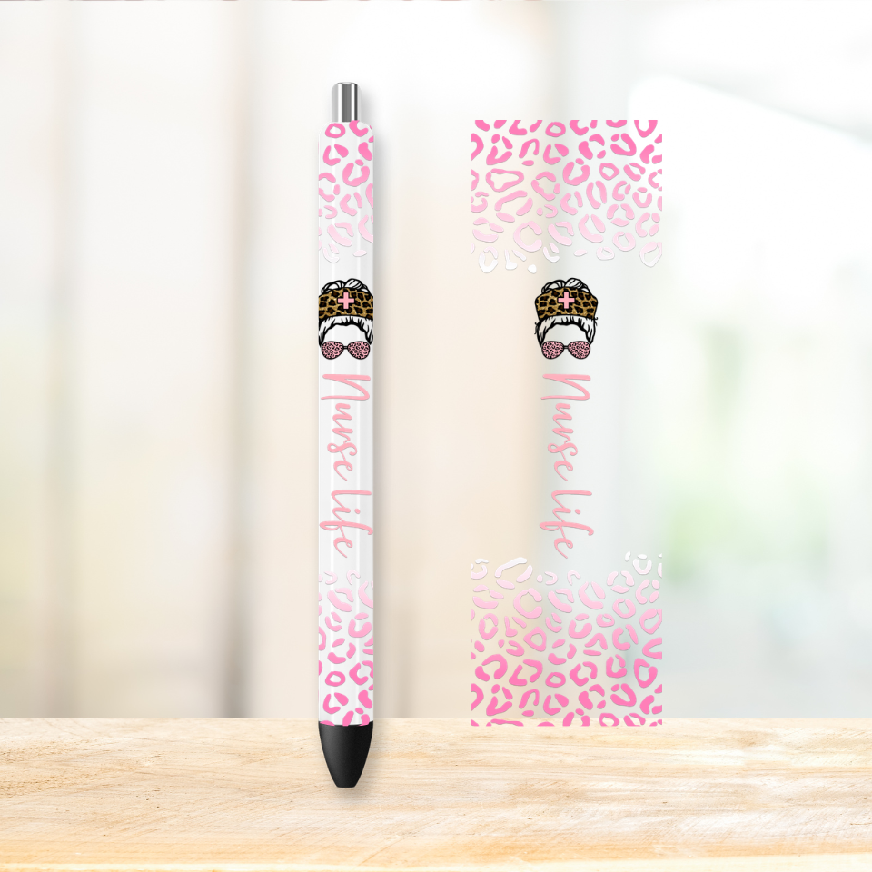Nursing UVDTF Pen Wrap 1.5" x 4.75" | UV DTF Wrap for Pens | Ready to Apply Permanent