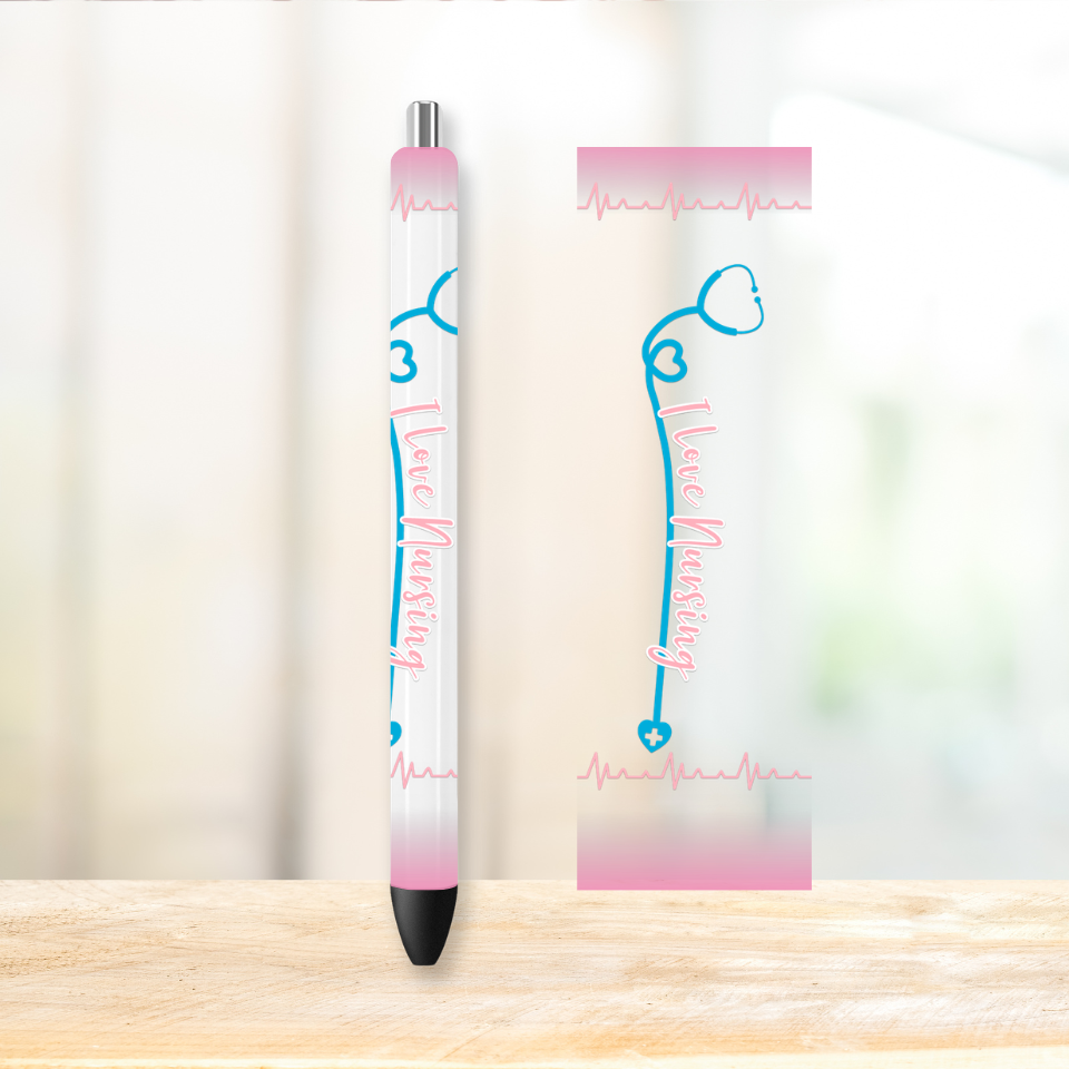 Nursing UVDTF Pen Wrap 1.5" x 4.75" | UV DTF Wrap for Pens | Ready to Apply Permanent