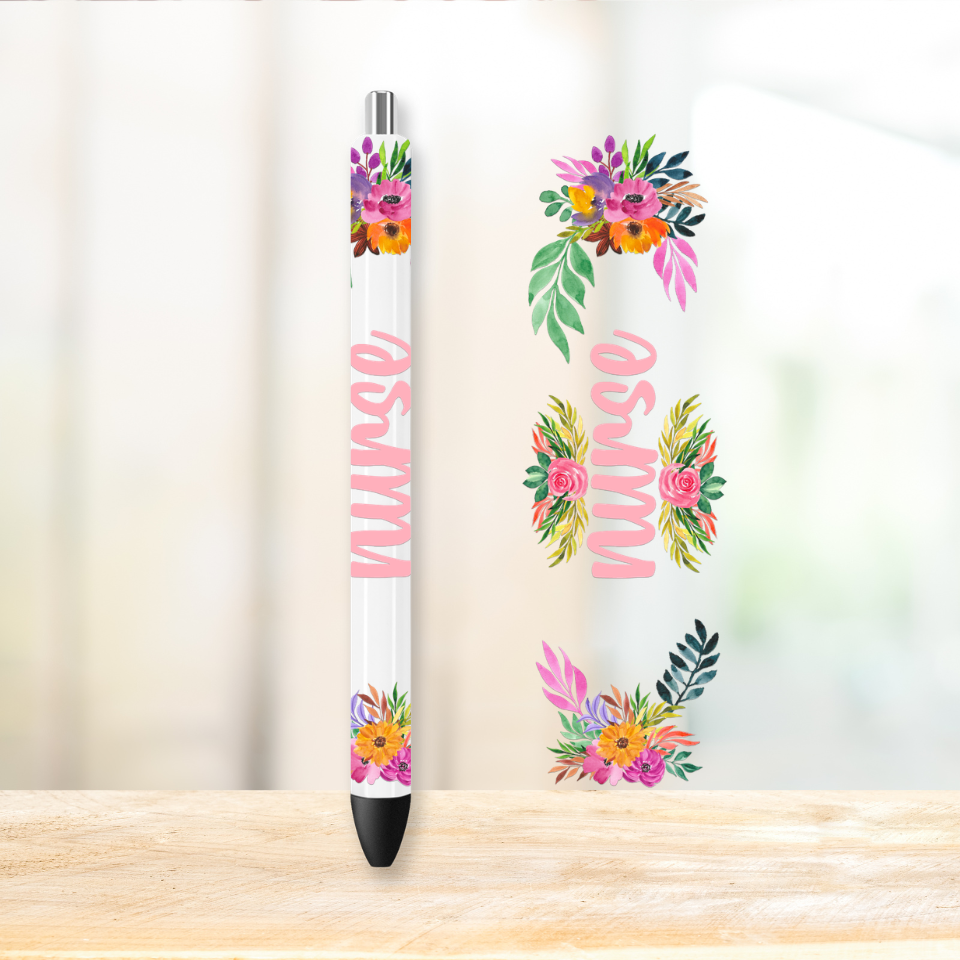 Nursing UVDTF Pen Wrap 1.5" x 4.75" | UV DTF Wrap for Pens | Ready to Apply Permanent