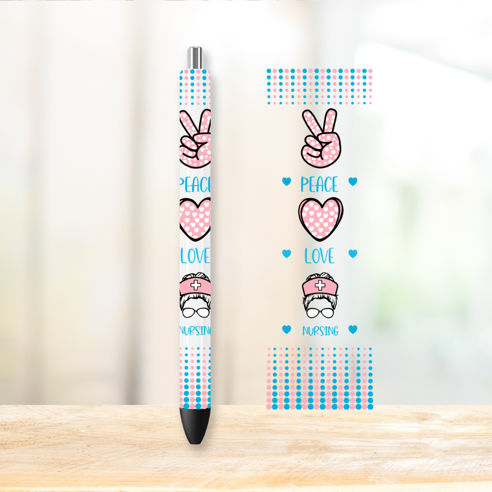 Nursing UVDTF Pen Wrap 1.5" x 4.75" | UV DTF Wrap for Pens | Ready to Apply Permanent