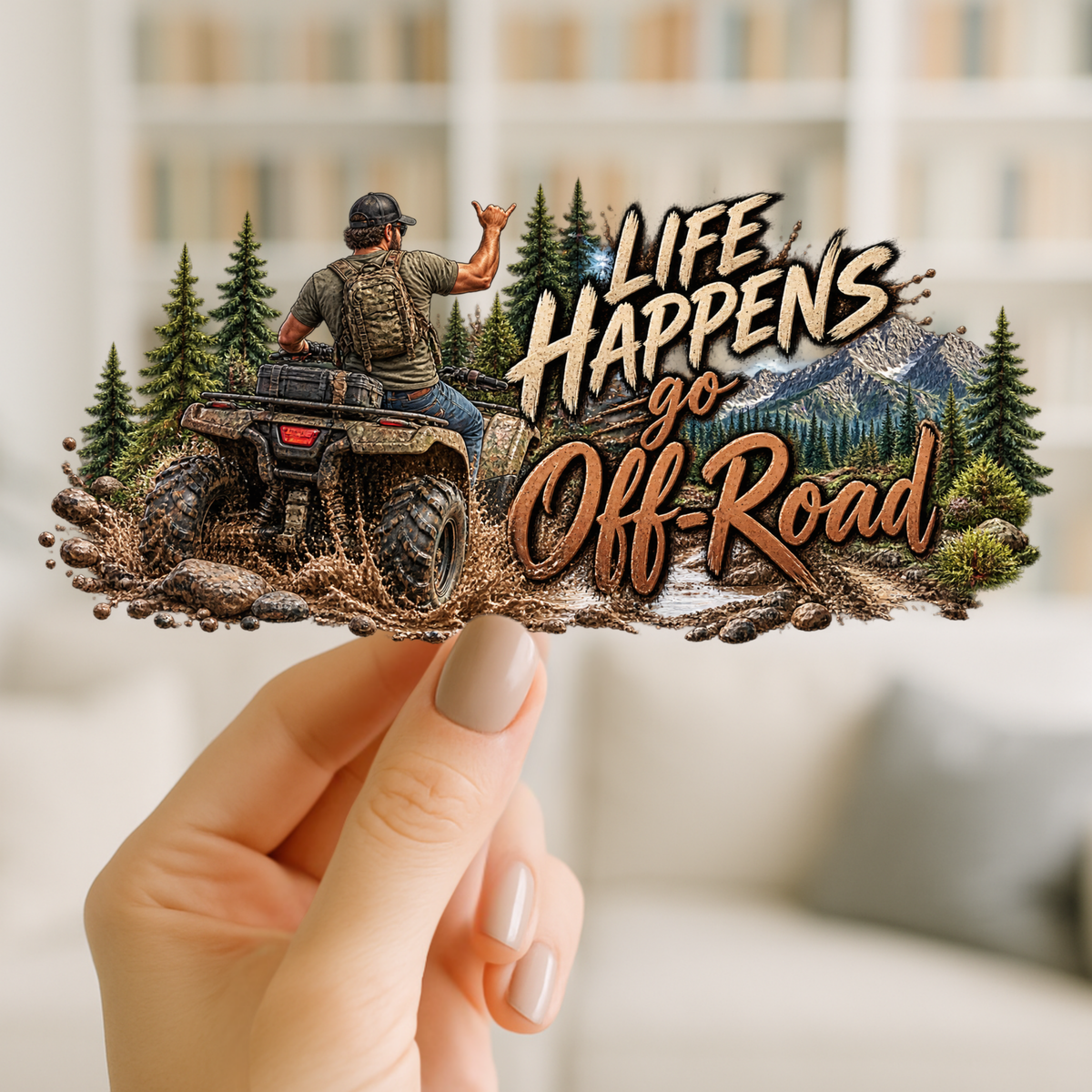 4 Wheeler Off-Road Male 40 oz cup wrap | UV DTF Wrap for Cups | Ready to Apply Permanent