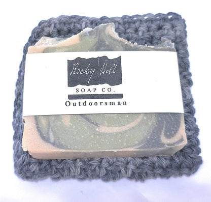Self Care Bath Set | Crocheted Washcloth & Artisan Goat Milk Soap Gift Set