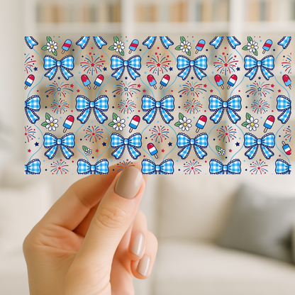 Summer Fun Bows and Treats | UV DTF Wrap for Cups | Ready to Apply Permanent
