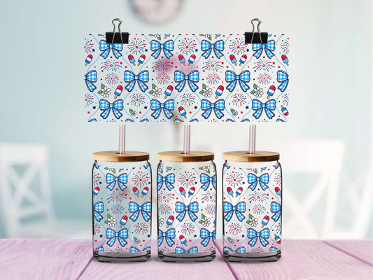 Summer Fun Bows and Treats | UV DTF Wrap for Cups | Ready to Apply Permanent
