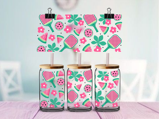 Watermelon Pickleball  | UV DTF Wrap for Cups | Ready to Apply Permanent