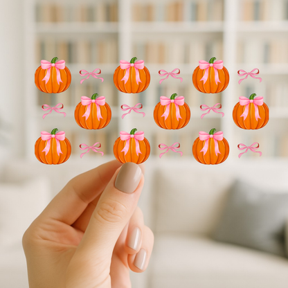 Pumpkins and Bows | UV DTF Wrap for Cups | Ready to Apply Permanent