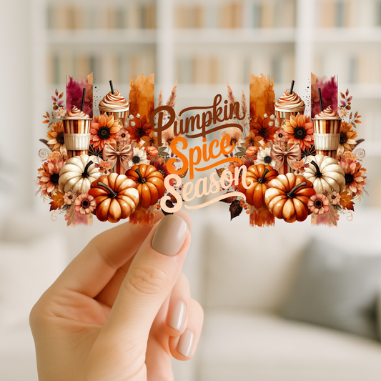 Pumpkin Spice Season | UV DTF Wrap for Cups | Ready to Apply Permanent