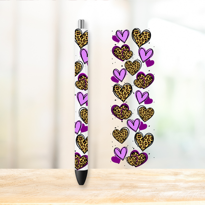 Purple Cheetah UVDTF Pen Wrap | UV DTF Wrap for Pens | Ready to Apply Permanent