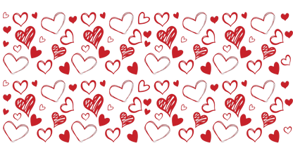 Hearts in Red | UV DTF Wrap for Cups | Ready to Apply Permanent