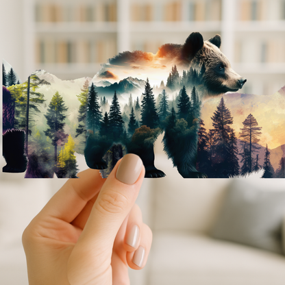 Scenic Bear | UV DTF Wrap for Cups | Ready to Apply Permanent
