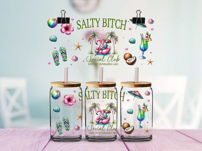 Salty Bitch Social Club | UV DTF Wrap for Cups | Ready to Apply Permanent