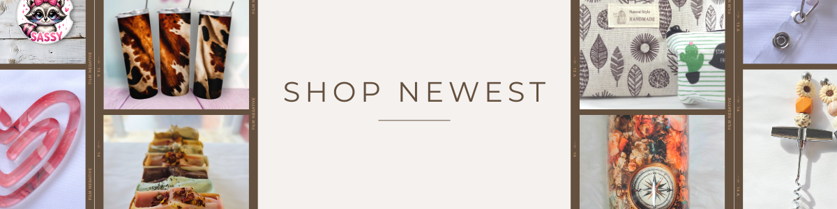 Promotional banner with 'Shop Newest' text and various product images.