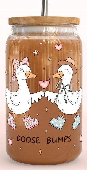 Goose Bumps | Glass Cup UV DTF Wrap | Peel & Stick Permanent Transfer