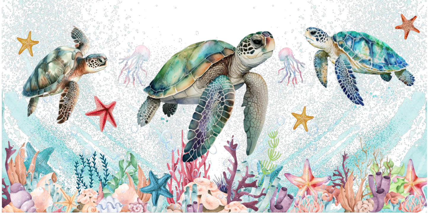 Sea Turtles | UV DTF Wrap for Cups | Ready to Apply Permanent