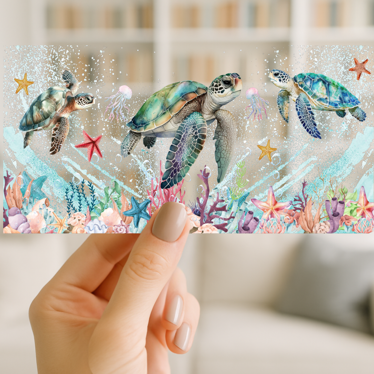 Sea Turtles | UV DTF Wrap for Cups | Ready to Apply Permanent