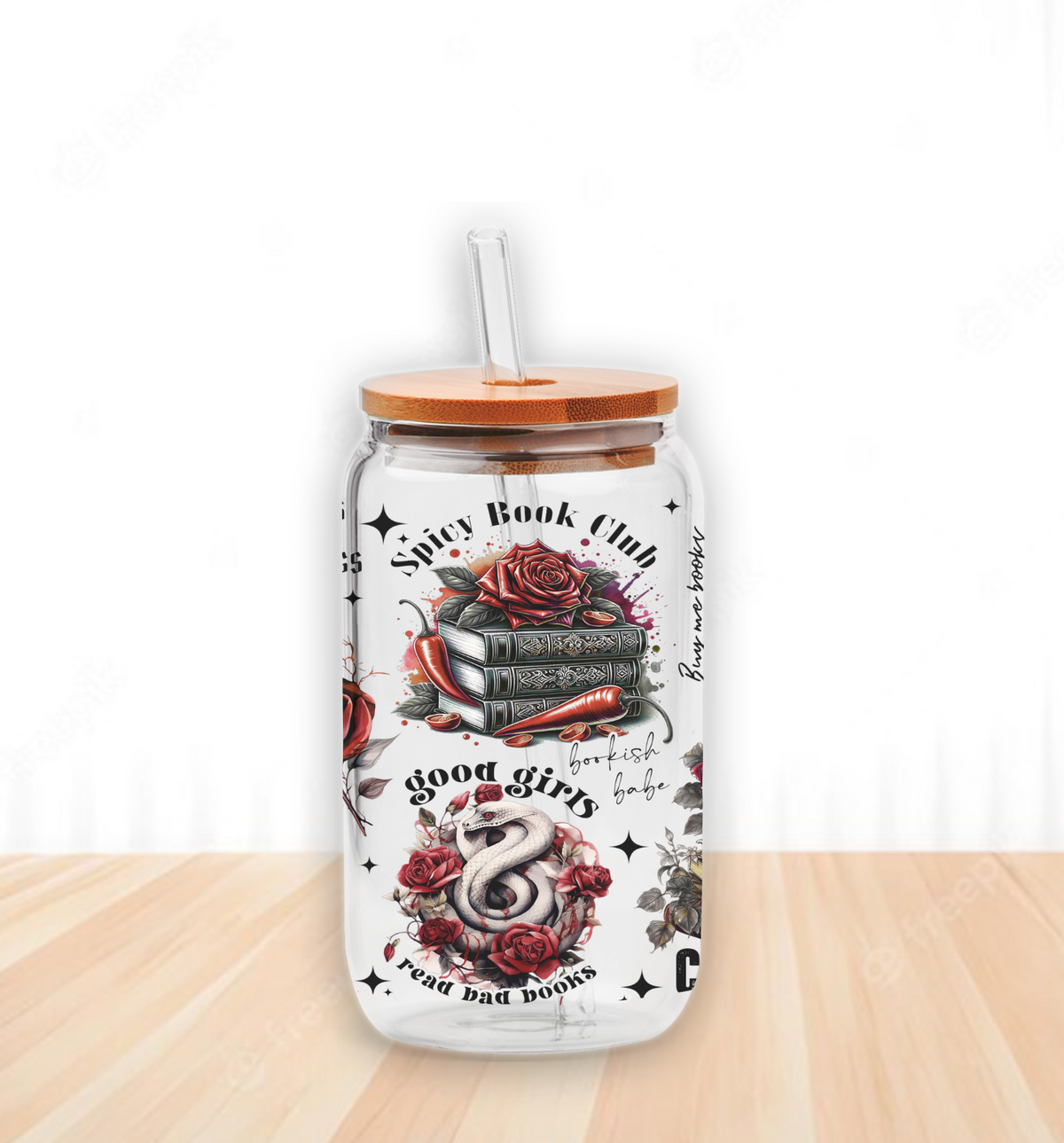 Spicy Book Club 16oz cup Wrap | UV DTF Wrap for Cups | Ready to Apply Permanent