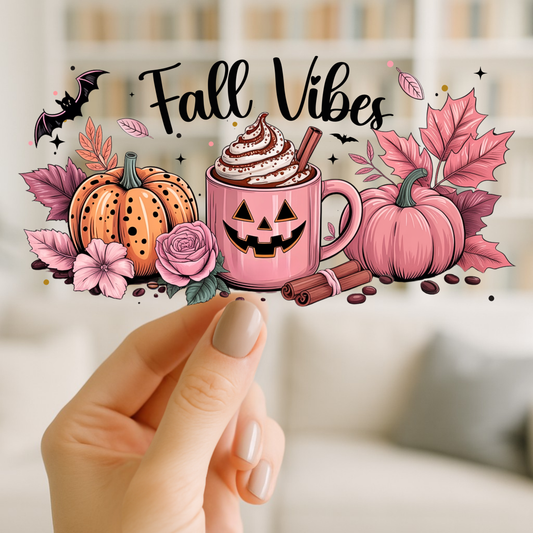 Spooky Fall Vibes | UV DTF Wrap for Cups | Ready to Apply Permanent