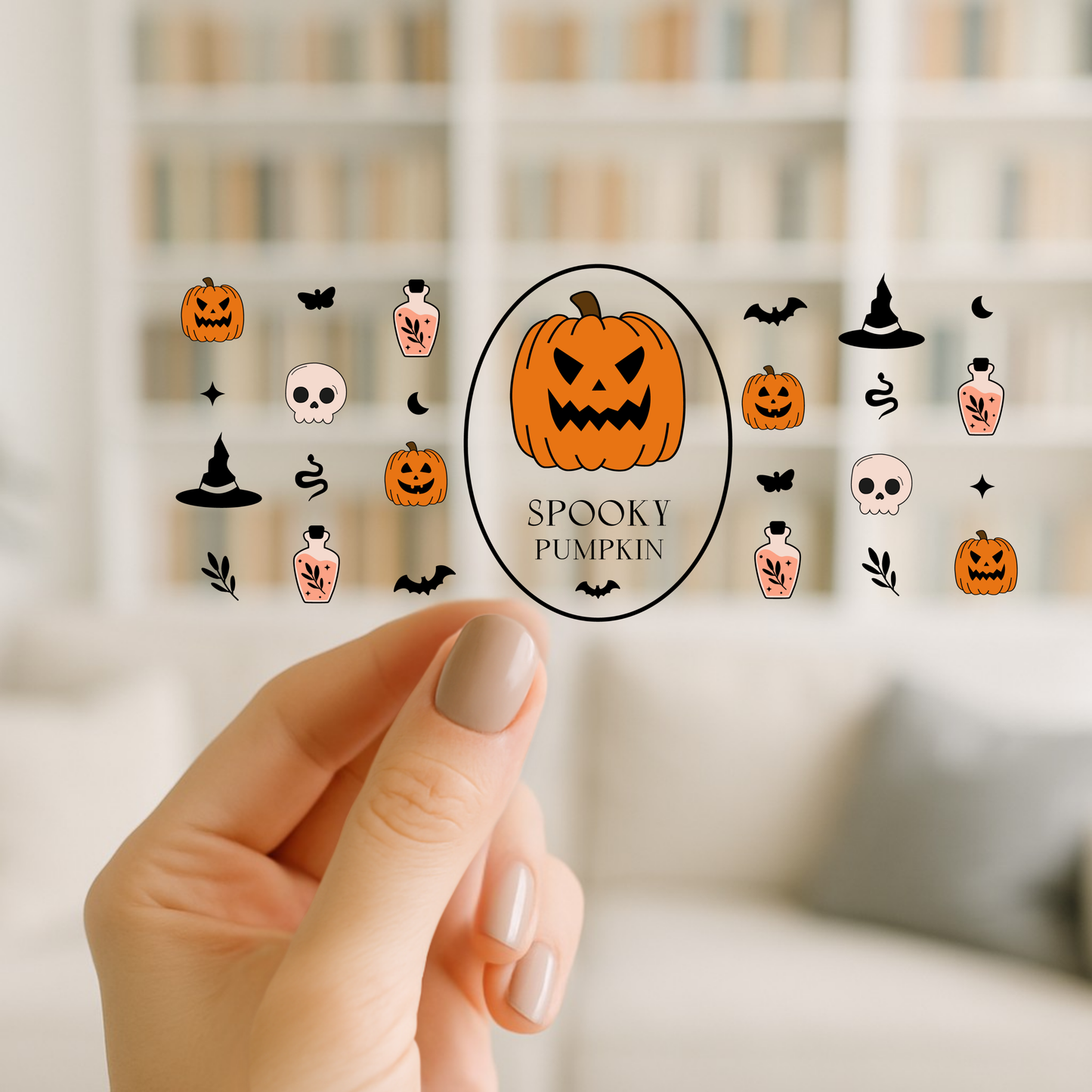 Spooky Pumpkins | UV DTF Wrap for Cups | Ready to Apply Permanent