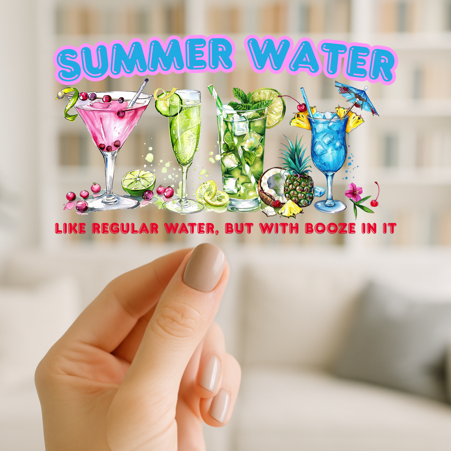 Summer Water | UV DTF Wrap for Cups | Ready to Apply Permanent