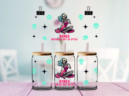 Stylish Skeleton | UV DTF Wrap for Cups | Ready to Apply Permanent