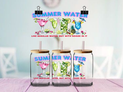 Summer Water | UV DTF Wrap for Cups | Ready to Apply Permanent