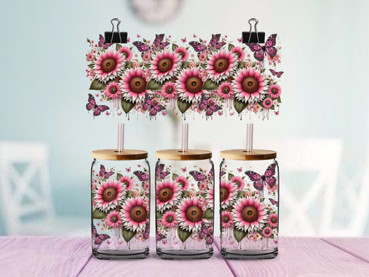 Sunflower Butterfly| UV DTF Wrap for Cups | Ready to Apply Permanent