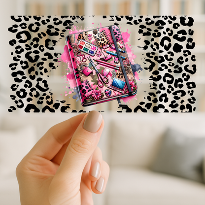 Teacher/Artist Pink Notebook | UV DTF Wrap for Cups | Ready to Apply Permanent