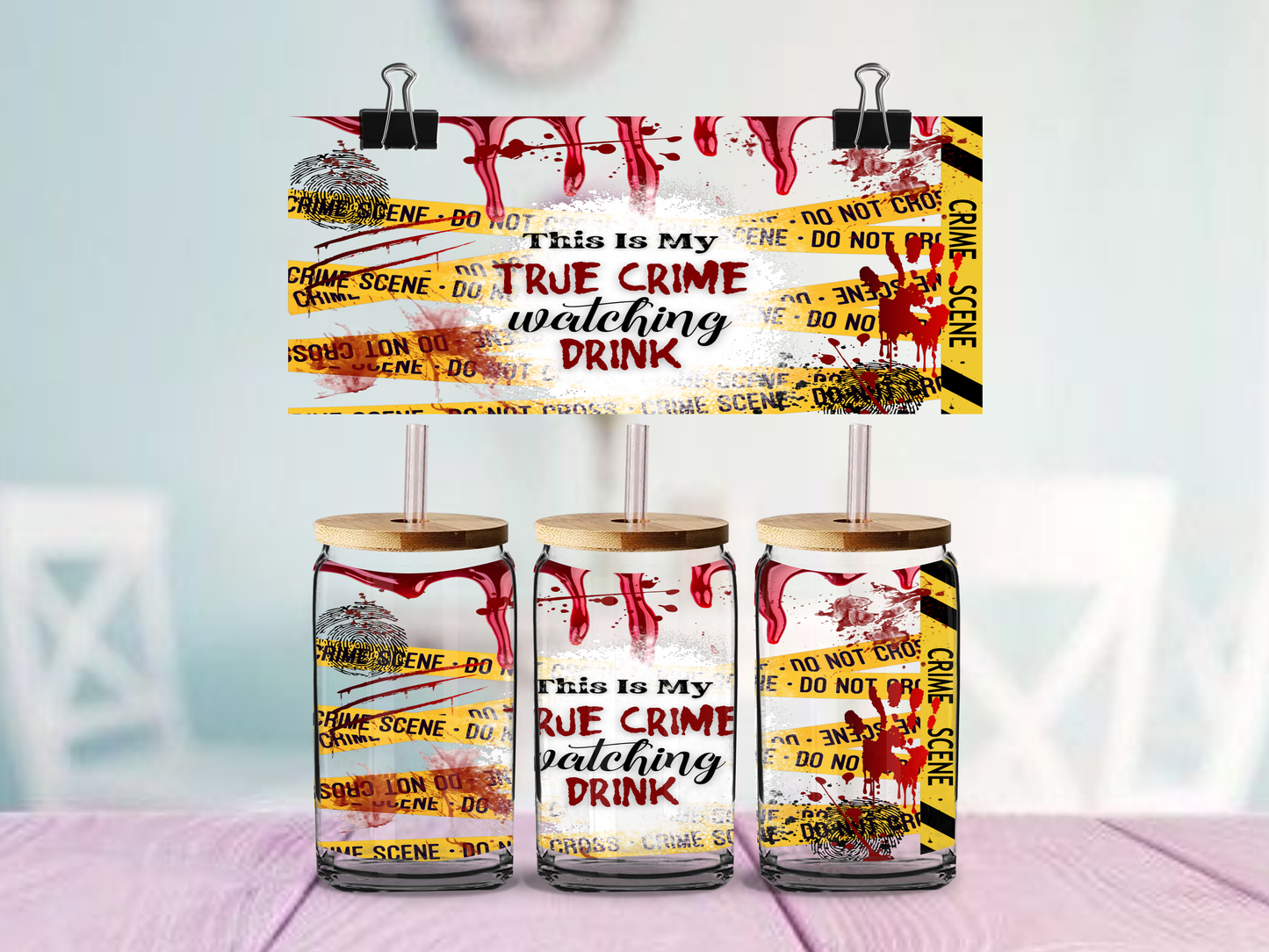 True Crime | UV DTF Wrap for Cups | Ready to Apply Permanent