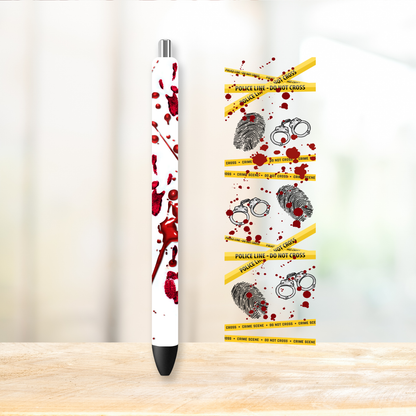 True Crime Pen Wraps | UV DTF Wrap for Pens | Ready to Apply Permanent