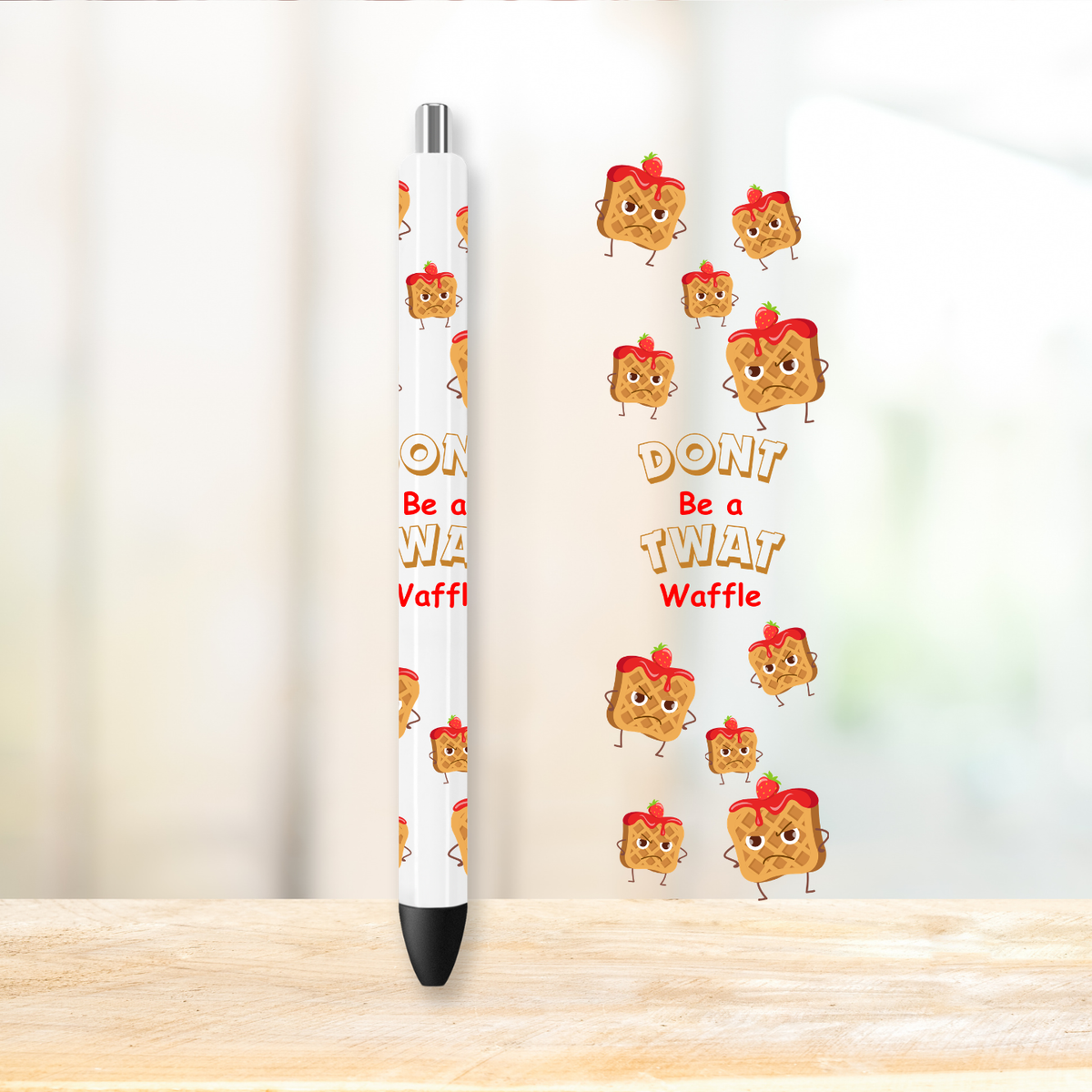 Twat Waffle UVDTF Pen Wrap | UV DTF Wrap for Pens | Ready to Apply Permanent