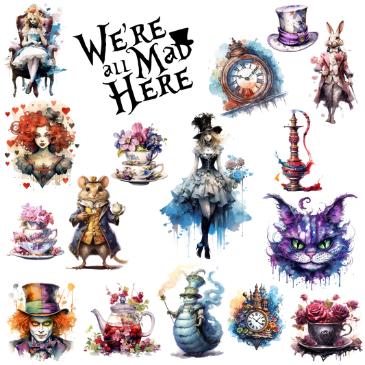 Wonderland Collection | UV DTF Element Sheet | Waterproof, Permanent Transfer