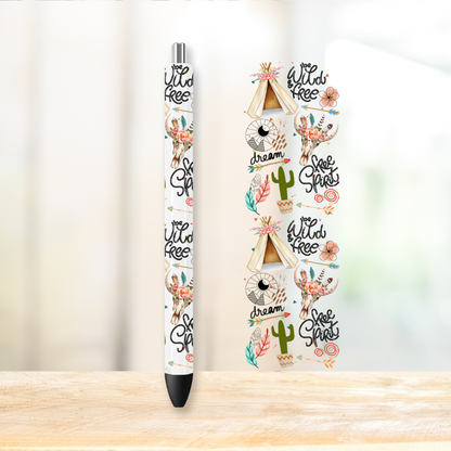 Wild and Free UVDTF Pen Wrap | UV DTF Wrap for Pens | Ready to Apply Permanent