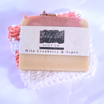 Self Care Bath Set | Crocheted Washcloth & Artisan Goat Milk Soap Gift Set