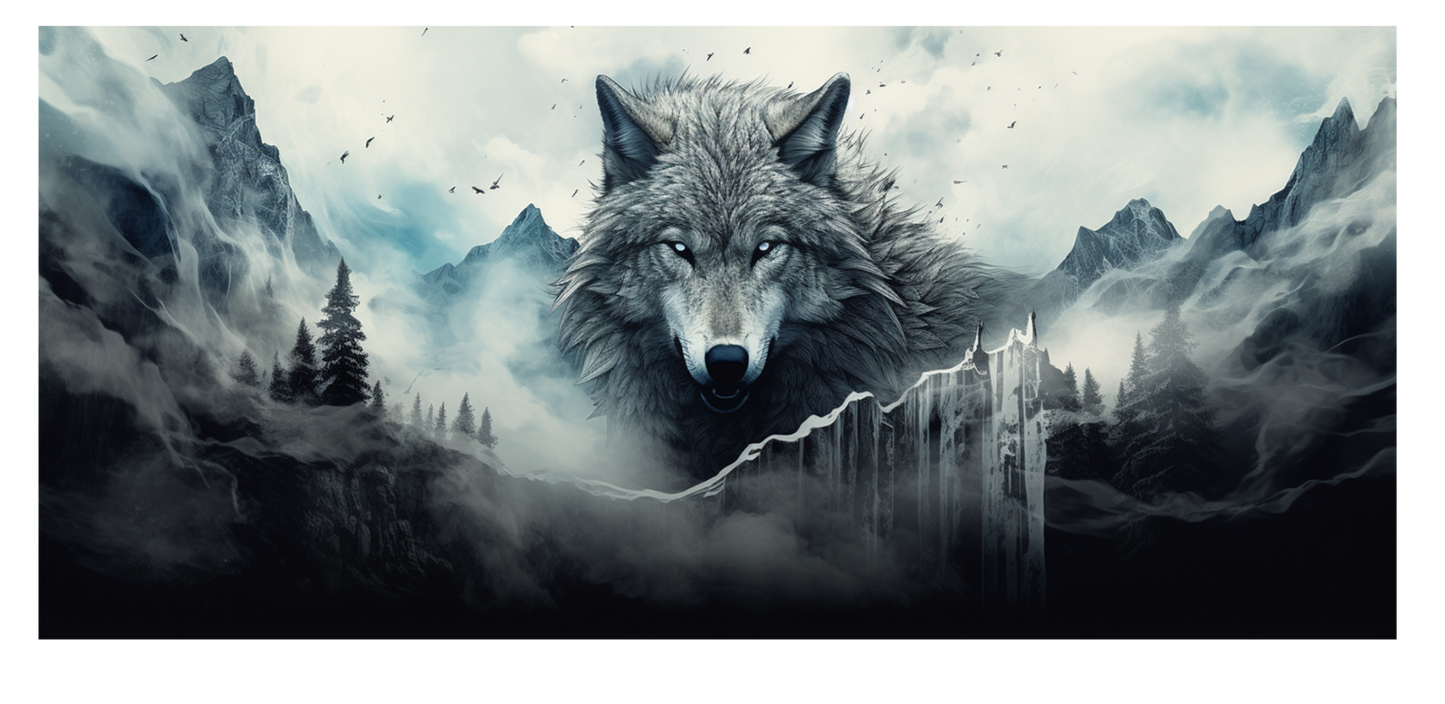 Dark Wolf | UV DTF Wrap for Cups | Ready to Apply Permanent