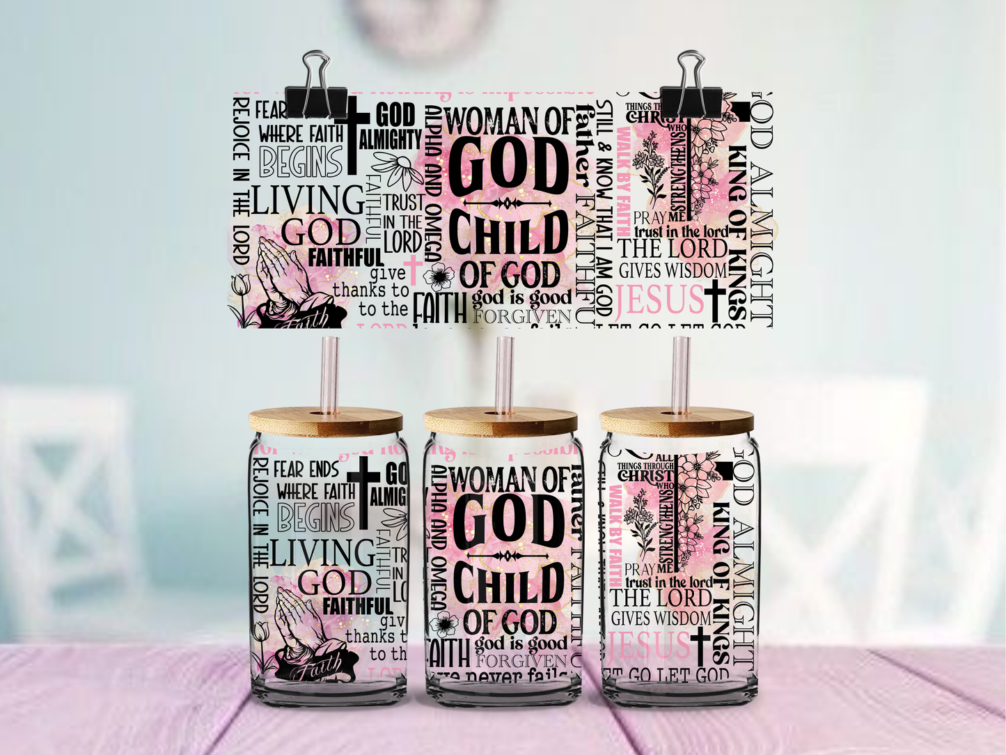 Woman of God | UV DTF Wrap for Cups | Ready to Apply Permanent