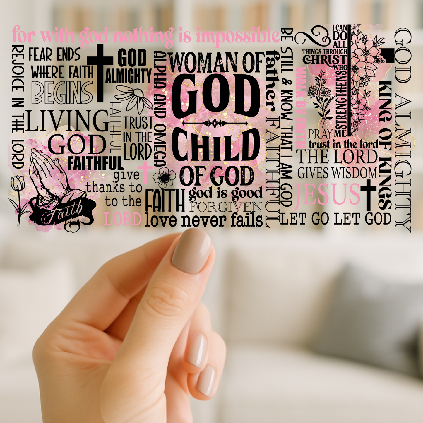 Woman of God | UV DTF Wrap for Cups | Ready to Apply Permanent