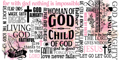 Woman of God | UV DTF Wrap for Cups | Ready to Apply Permanent