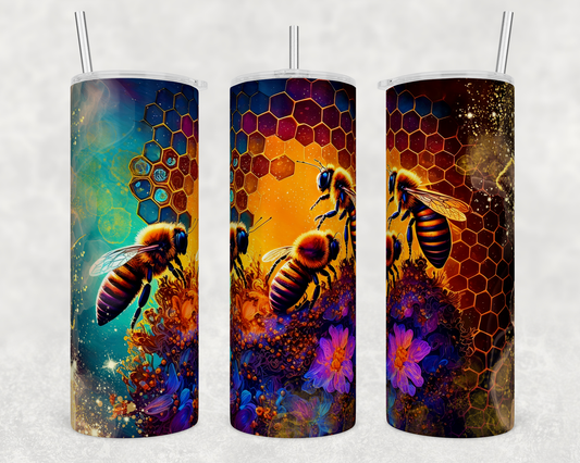 Bees Day and Night 20oz Tumbler | Insulated Stainless Steel Cup