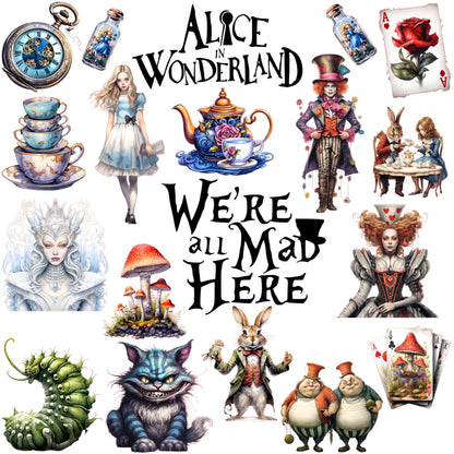 Wonderland UVDTF Element Sheet | Alice Fantasy Art (10"x10") 2 Choices