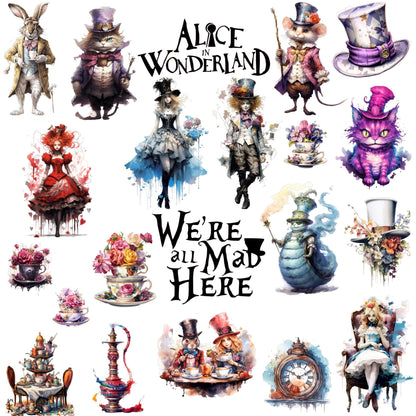 Wonderland UVDTF Element Sheet | Alice Fantasy Art (10"x10") 2 Choices