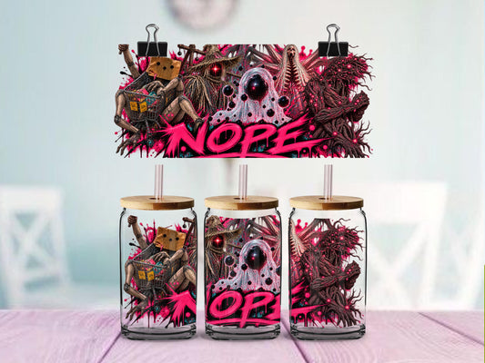 Gamers Nightmare NOPE Gaming Fantasy Design | 16oz Glass Can Wrap | Ready to Apply