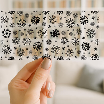 Snowflake UV DTF Cup Wrap | Classic Winter Snowflake Design