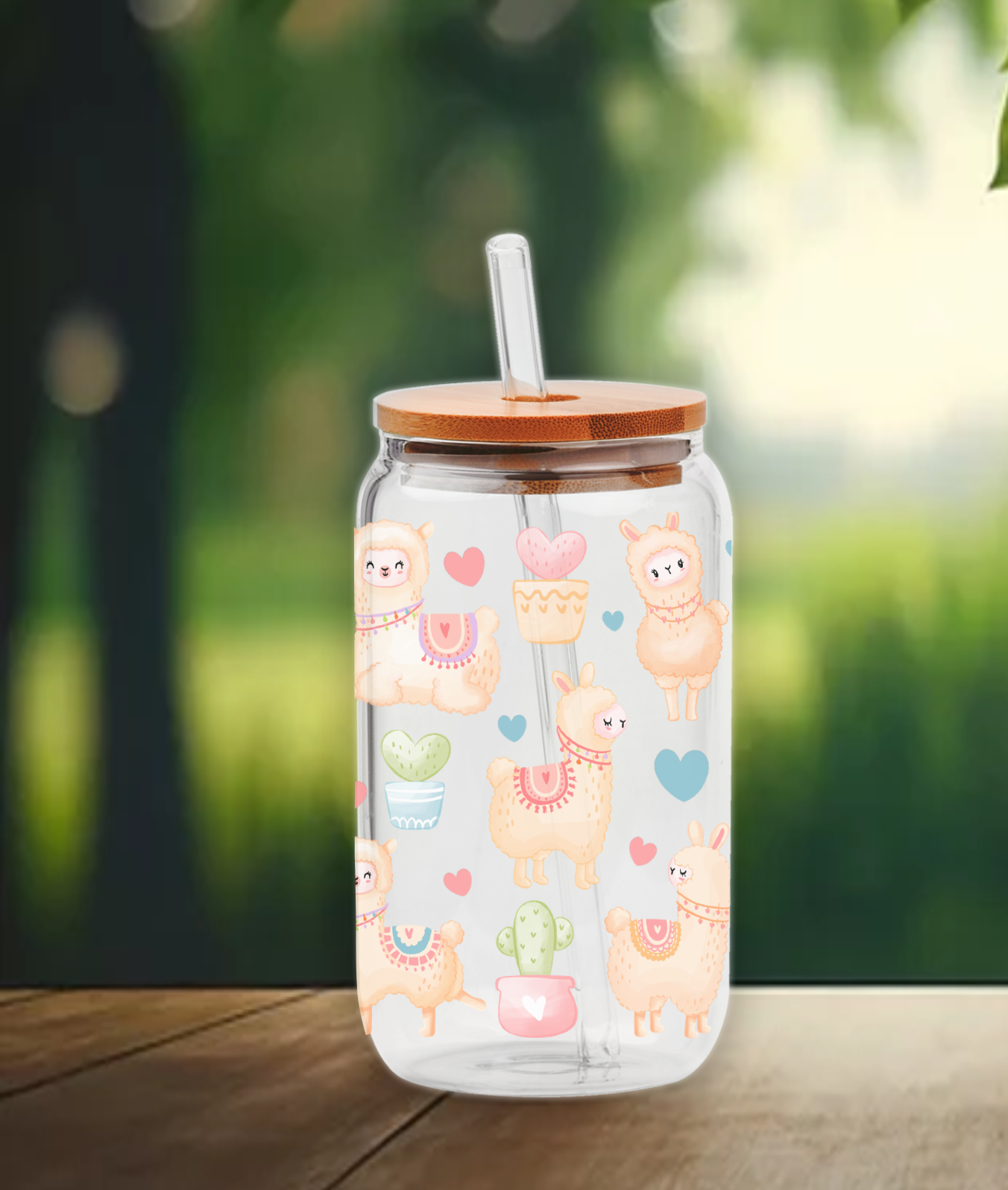 Llama Love | UV DTF Wrap for Cups | Ready to Apply Permanent