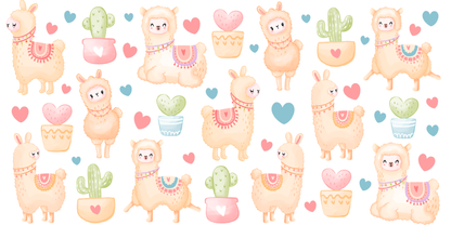 Llama Love | UV DTF Wrap for Cups | Ready to Apply Permanent